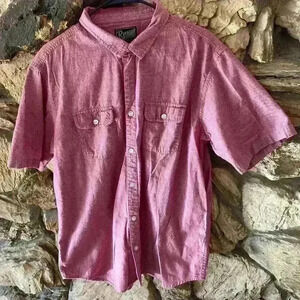 RETROFIT BRANDING MFG - BUTTON DOWN COLLARED SHIRT - RED PASTEL - MENS SIZE XL
